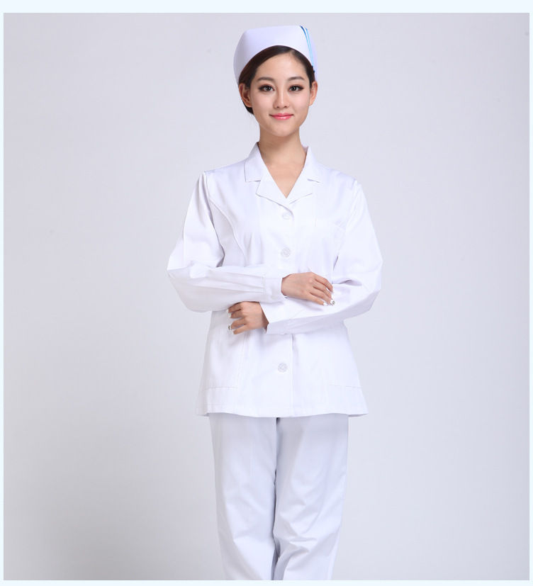 女醫(yī)生分體秋冬裝白色 醫(yī)師長袖冬裝實驗藥店實習(xí)護(hù)士服裝